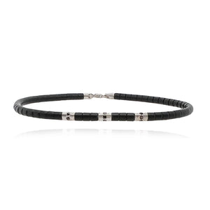 Thin Ceramic Black Diamonds Gold Bracelet