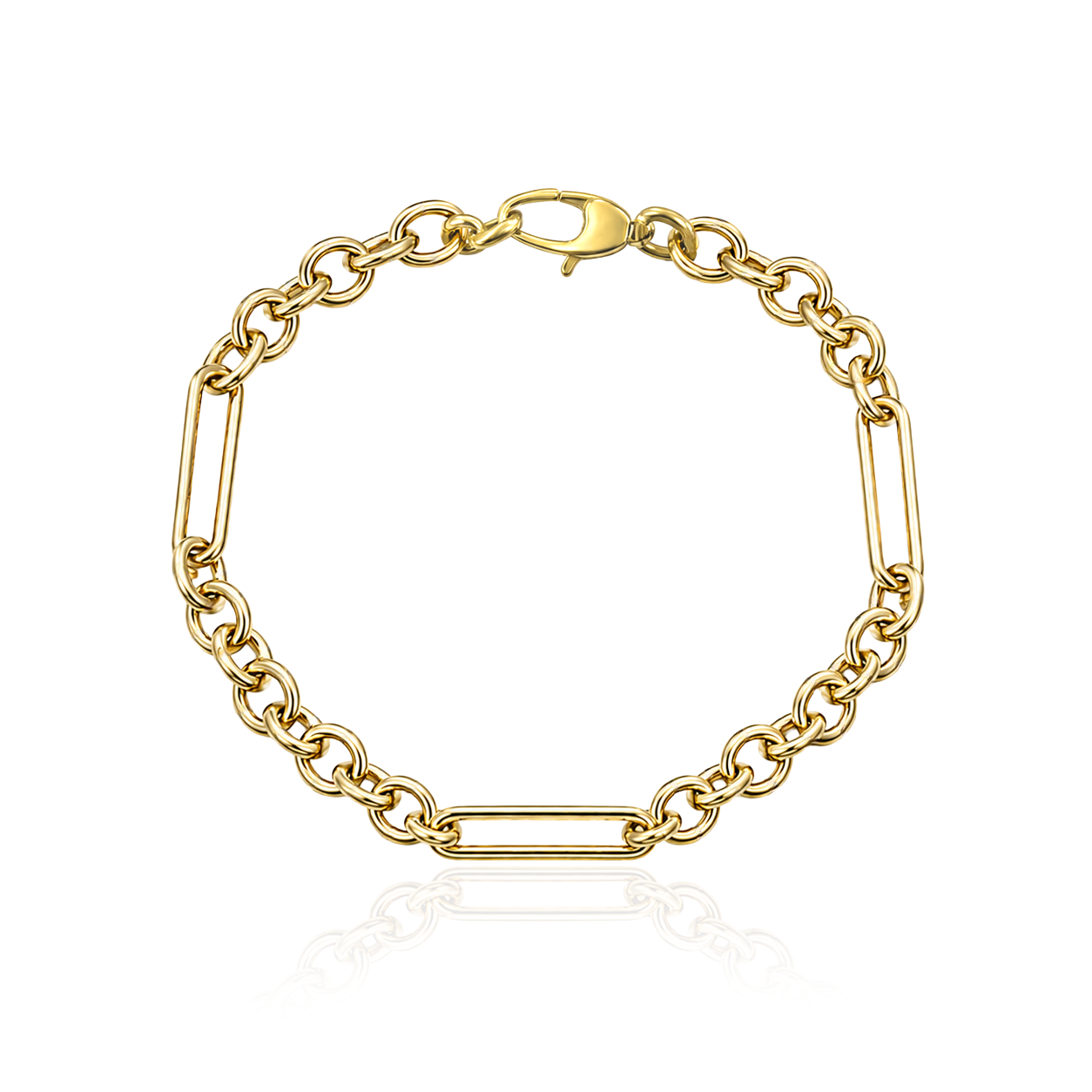Mixed Paperclip Link Chain Bracelet