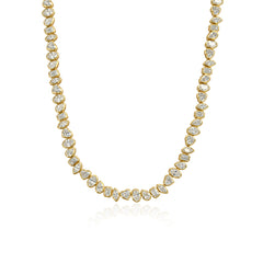 Multi Shape Bezel Diamond Tennis Necklace