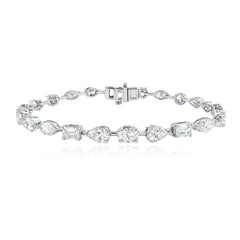 Multi Shape Diamond Bar-Linked Tennis Bracelet