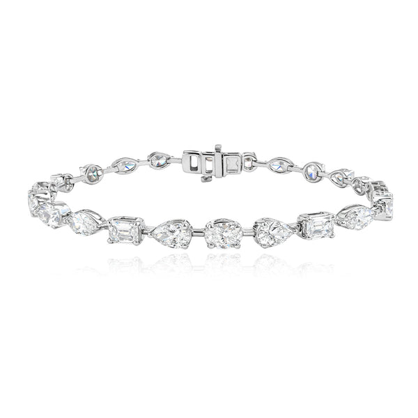 Multi Shape Lab Diamond Bar-Linked Tennis Bracelet
