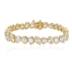 Multi Shape Bezel Diamond Tennis Bracelet