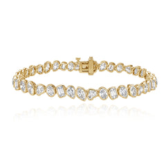 Multi Shape Bezel Diamond Tennis Bracelet