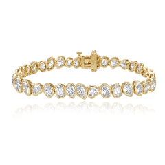 Multi Shape Bezel Diamond Tennis Bracelet