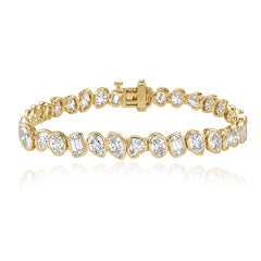 Multi Shape Bezel Diamond Tennis Bracelet