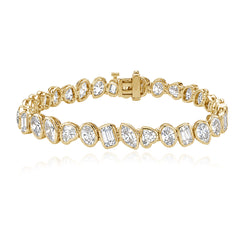 Multi Shape Bezel Diamond Tennis Bracelet