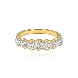 Multi Shape Bezel White Topaz Ring