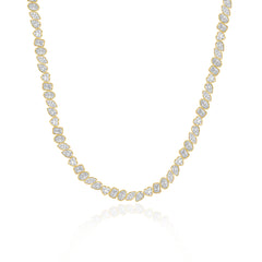 Multi Shape Bezel Diamond Tennis Necklace