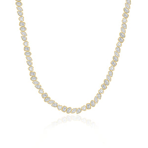 Multi Shape Bezel Diamond Tennis Necklace