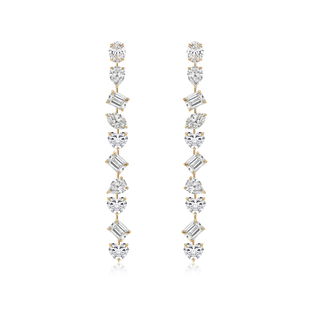 Dangling Multi Shape Drop Earrings