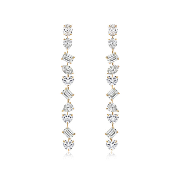 Dangling Multi Shape Drop Earrings