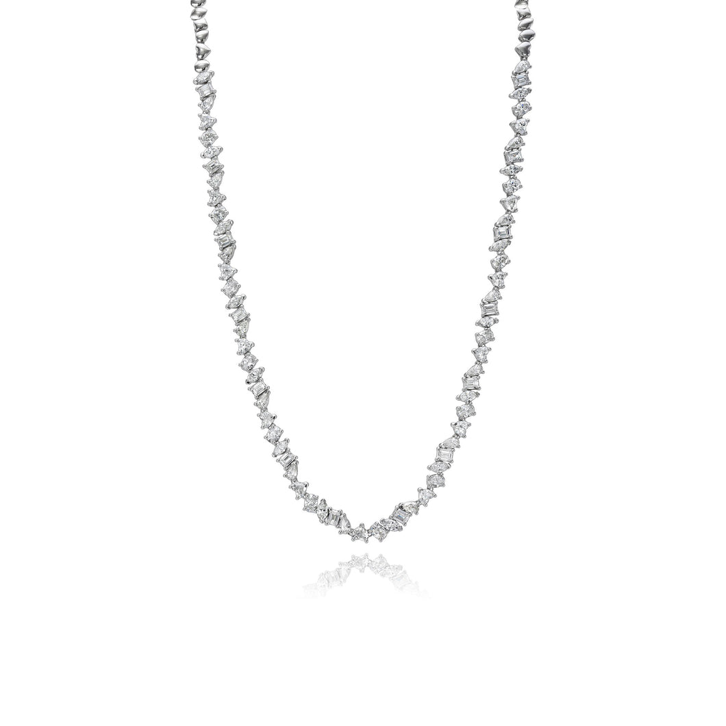 Multi Shape Diamond Tennis Necklace