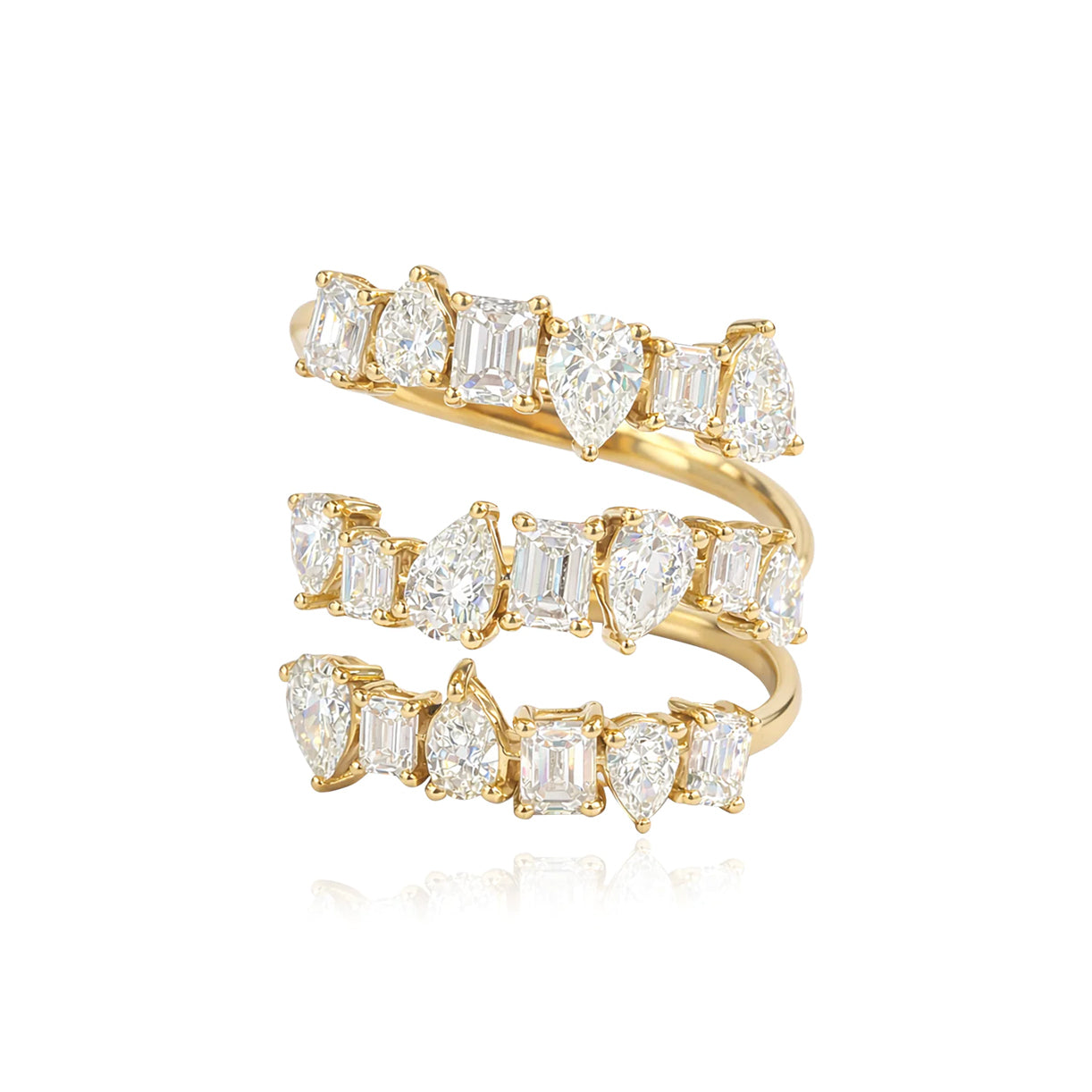 Multi Shape Diamond Wrap Ring