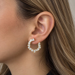 Multi Shape Lab Diamond Hoop Earrings