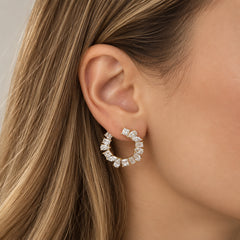 Multi Shape Lab Diamond Hoop Earrings