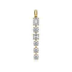Multi-shape lab-grown diamond drop-down jacket earring in 14K yellow gold, carats total weight