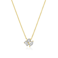 Multi Shape Three Diamond Necklace