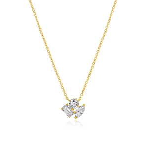Multi Shape Three Diamond Necklace