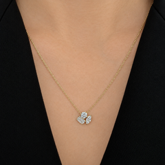 Multi Shape Three Diamond Necklace