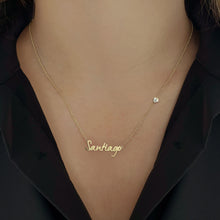 Load image into Gallery viewer, Multiple Cutout Gold Names and Multi Shape Diamonds Necklace

