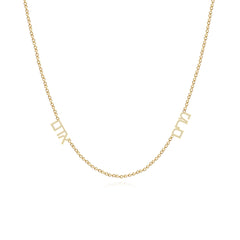 Diamond Hebrew Names Necklace
