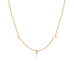 Diamond Hebrew Names Necklace