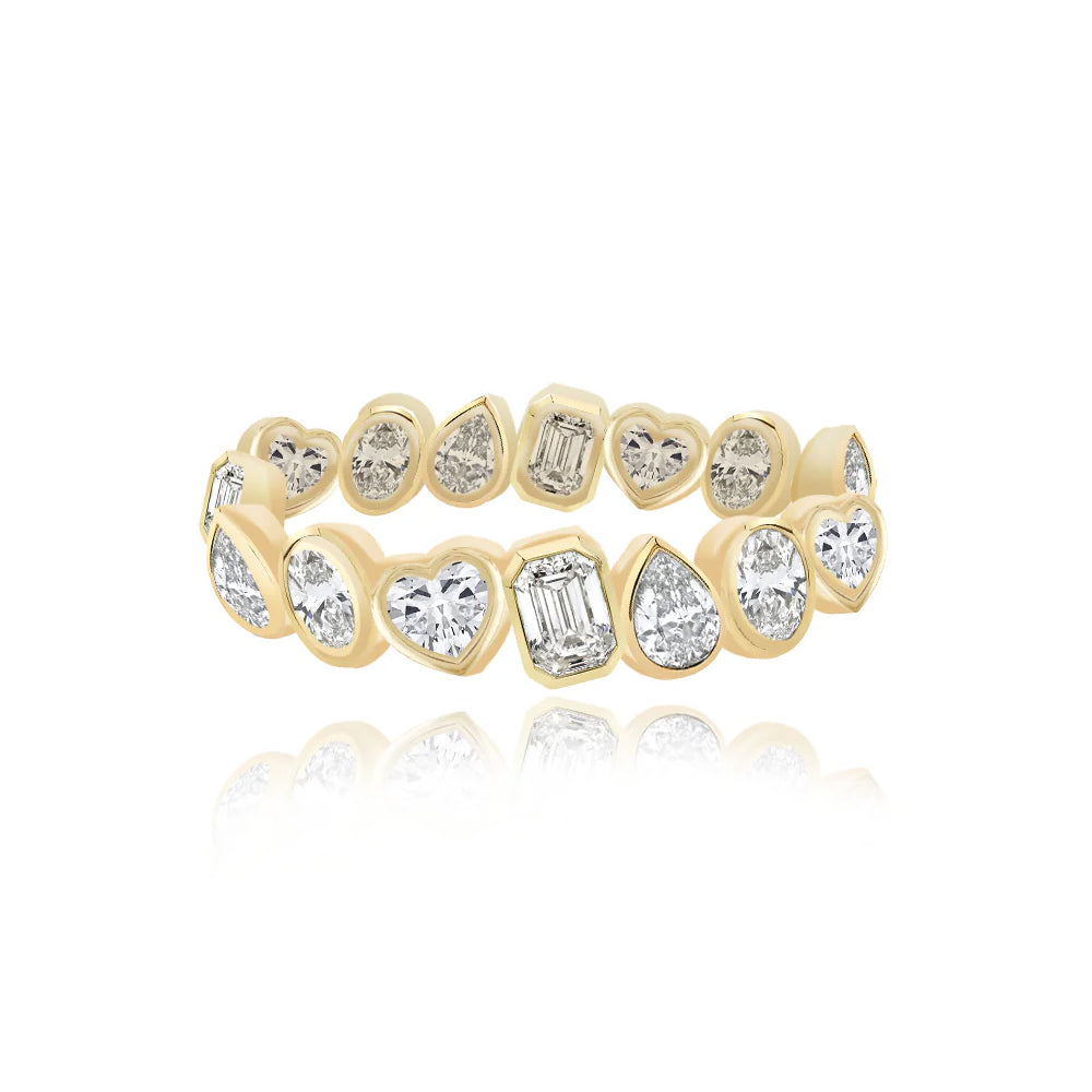 Multi Shape Bezel Diamond Lab Eternity Ring