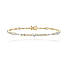 Load image into Gallery viewer, Five Multi Shape Diamond Tennis Bracelet
