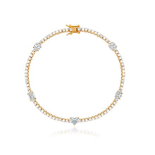Load image into Gallery viewer, Five Multi Shape Diamond Tennis Bracelet
