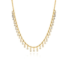 Dangling Multi Shape Bezel Ball Chain