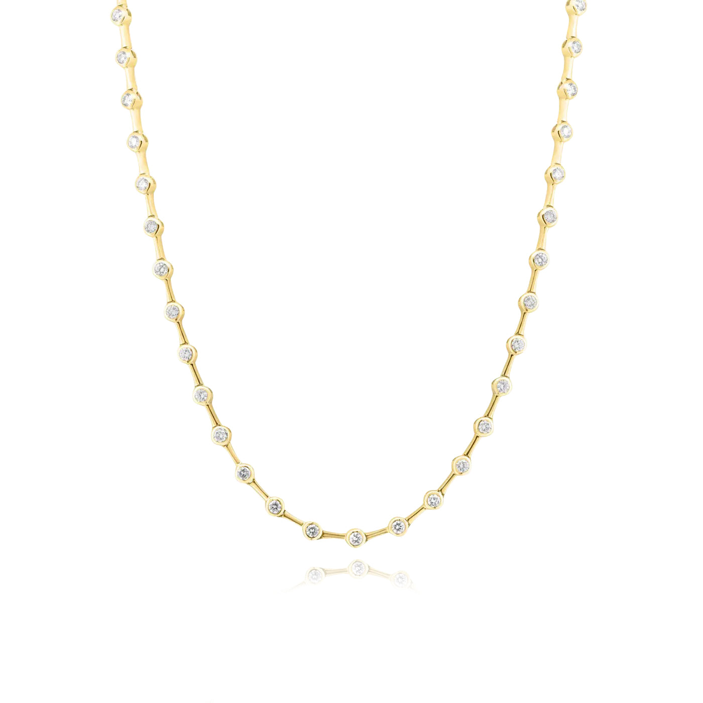 Round Diamond Bezel Necklace