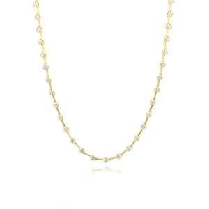 Round Diamond Bezel Necklace