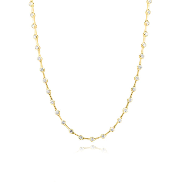 Round Diamond Bezel Necklace