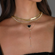 Load image into Gallery viewer, Bezel Pear and Marquise Golden Tennis Necklace
