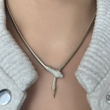 Load image into Gallery viewer, Diamond Snake Emerald Eyes Necklace
