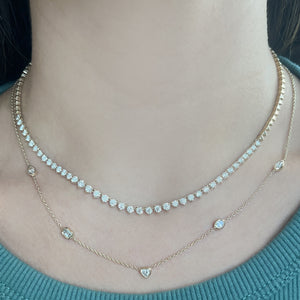 Five Multi Shape Solitaire Diamond Necklace