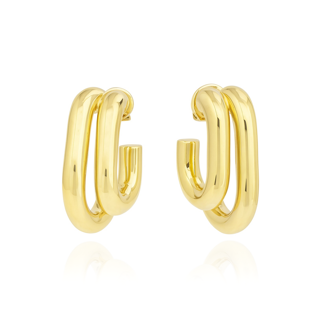 Double Gold Hoops