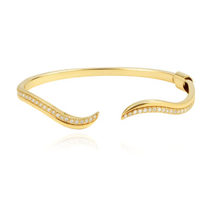 Open Wave Diamond Cuff Bangle