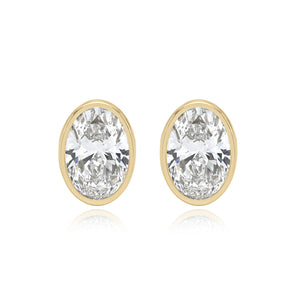 Oval Diamond Studs