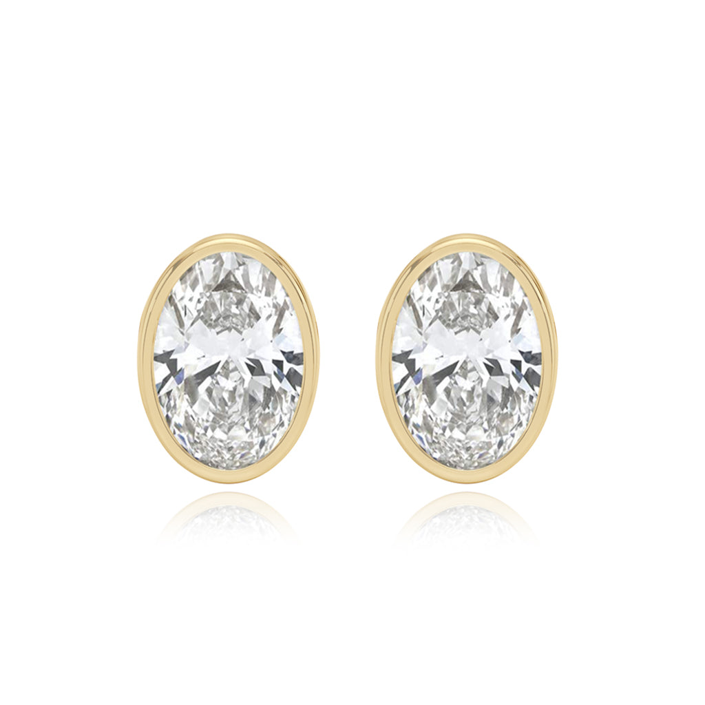 Oval Diamond Studs