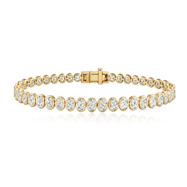 Oval Diamond Bezel Tennis Bracelet