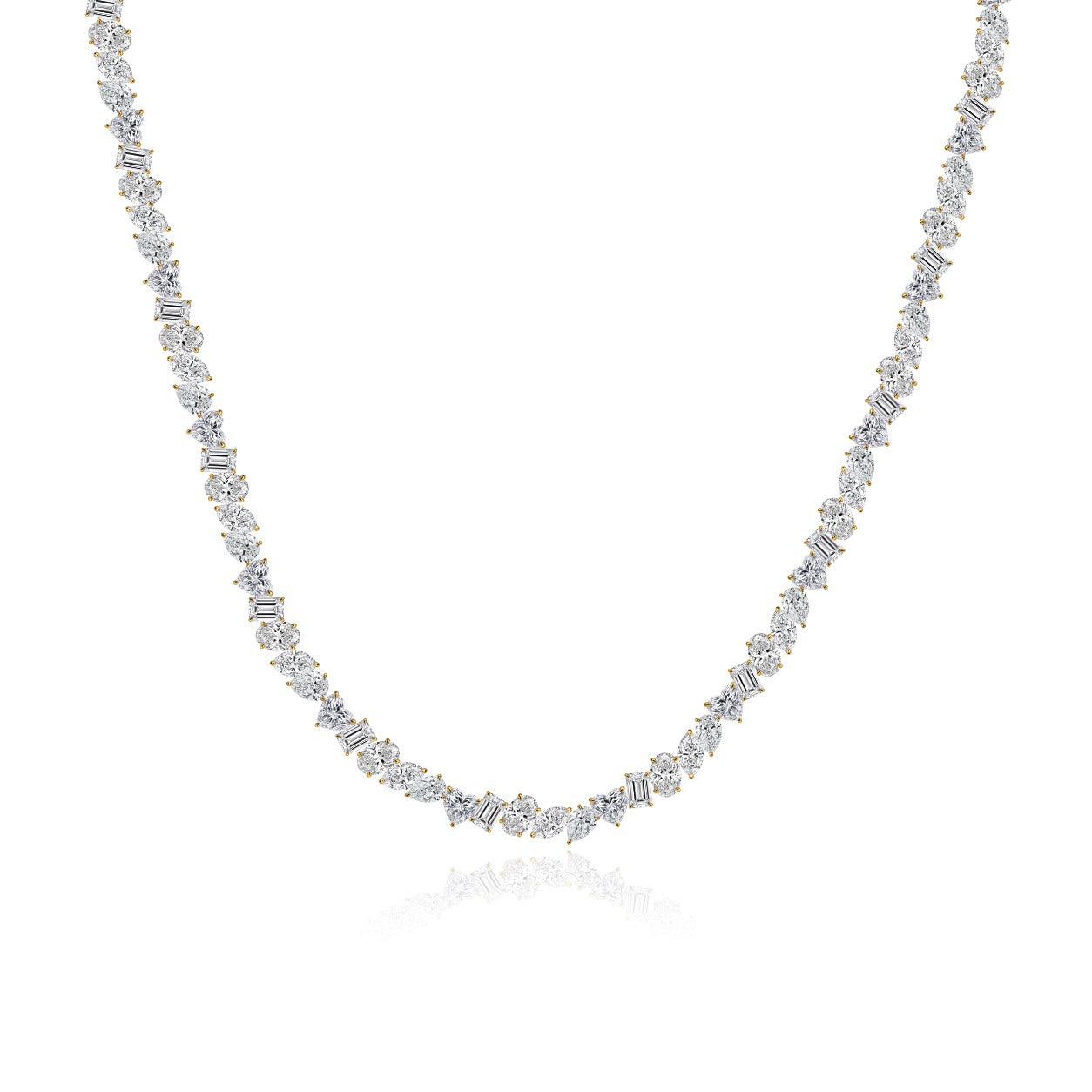 Multi Shape Diamond Tennis Necklace