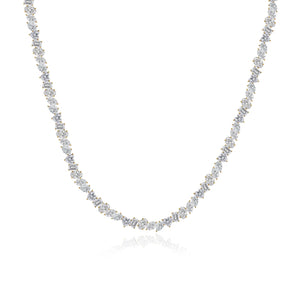 Multi Shape Diamond Tennis Necklace