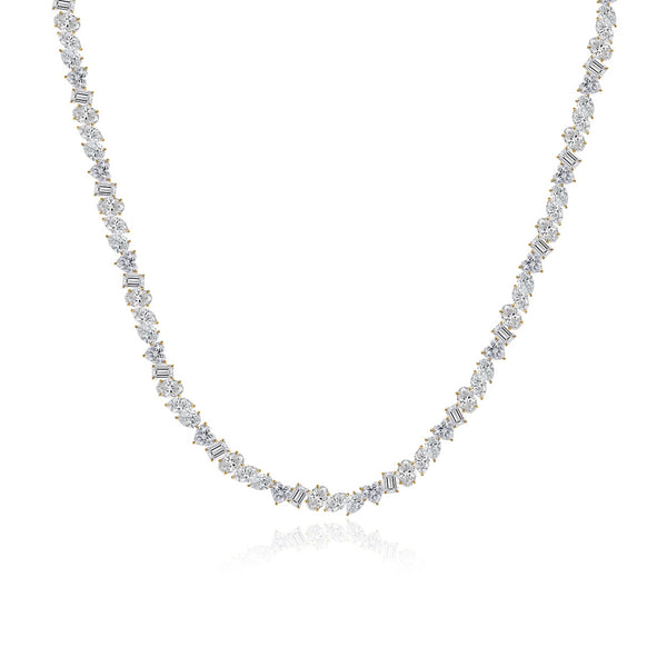 Multi Shape Diamond Tennis Necklace