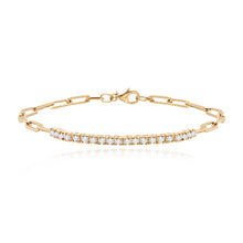 Load image into Gallery viewer, Paperclip Centered Diamond Tennis Bracelet

