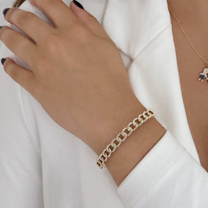 Pave Cuban Bangle