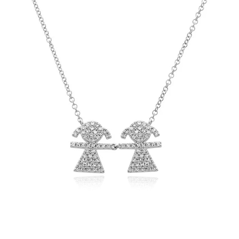 Pave Girls Necklace