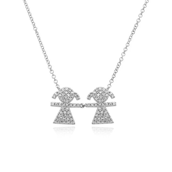 Pave Girls Necklace