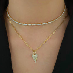 Large Pave Heart Charm