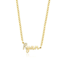 Load image into Gallery viewer, Pave Initial and Gold Name Necklace
